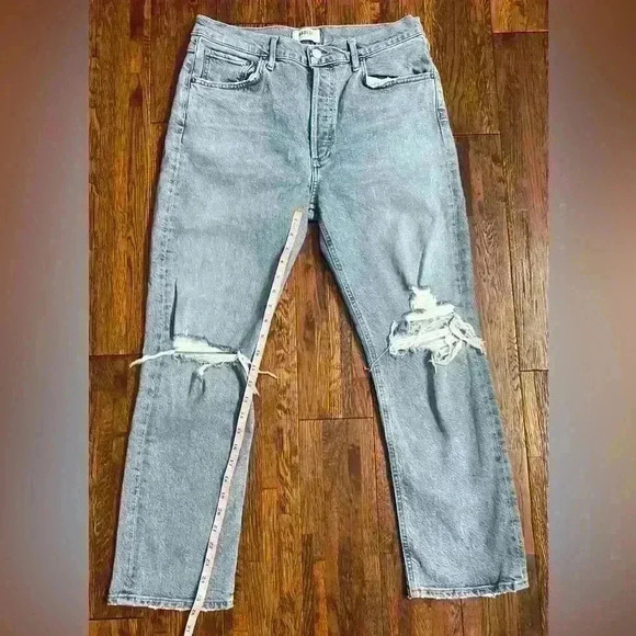 AGOLDE Riley High Rise Straight Jean in Blitz - Picture 3 of 13